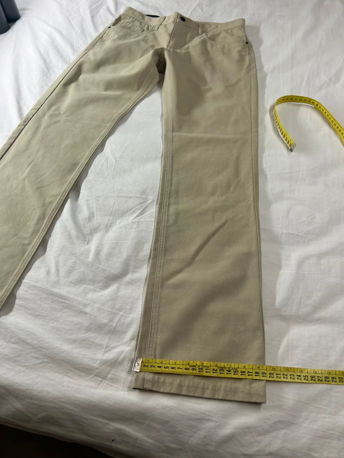 Jeans bege creme justo vintage corte reto – photo 6